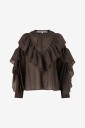 Second Female   Bluse Fria Frill   Brun