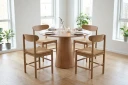 Siena spisegruppe rund 110 cm eik med 4 Malte spisestoler  