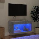vidaXL TV-benk med LED betonggrå 60x30x30 cm 8721012257177