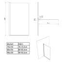 Vikingbad Liam vegg H150cm Klart Glass Svart Matt / 70cm VB 003239 01
