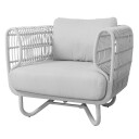 Cane line Nest Lounge Chair utendørs inkl. hvitt Natté putesett