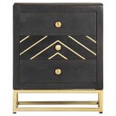 vidaXL Nattbord svart og gull 40x30x50 cm heltre mango