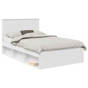  Sengestamme med hodegjerde Hvit 120 x 190 cm Massiv furu
