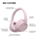 Sony WH-CH720N Trådløse hodetelefoner med aktiv støydemping Rosa