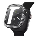 INCOVER Apple Watch SE/6/5/4 (44mm) Deksel i Hardplast Med Innebygd Skjermbeskytter - Svart & Rhinsten