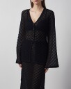 Malina Ayla Pointelle Knitted Cardigan   Black   XL