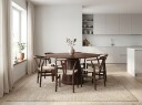 Siena Spisegruppe rund 150 cm Valnøtt med 6 Dastoori spisestoler   Valnøtt