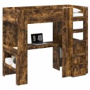  Loft seng ramme med skrivebord Røkt eik 100 x 200 cm