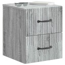  Vegghengt Nattbord med skuff 2 pcs Grå sonoma 34,5 x 33 x 40 cm