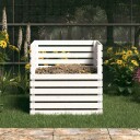 vidaXL Kompostkasse hvit 80x80x78 cm heltre furu
