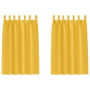  Gardiner med gardiner 2 pcs sennepsgul 175x140cm Polyester