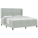  Box Spring Seng med Madrass   Lys Grå 180x200 cm Fløyel
