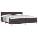  Box Spring Seng med Madrass Mørk Brun 200x200 cm Stoff