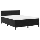  Box Spring Seng med Madrass & LED Svart 140x190 cm Fløyel