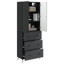 vidaXL Skapsett 2 pcs Svart 66 x 34,5 x 90 cm Konstruert tre