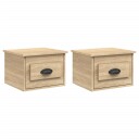 vidaXL Veggmonterte nattbord 2 stk sonoma eik 41,5x36x28 cm