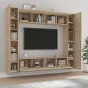 vidaXL TV-skapsett 8 deler sonoma eik konstruert tre