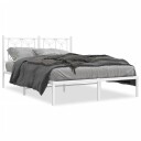  Sengeramme i metall med hodegavl hvit 140x190 cm 8721102644405