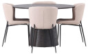 Venture Design Lanzo & Modesto spisegruppe Beige/svart 4 stoler & bord 120 cm