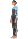 Roxy 5/4/3mm Swell Series - Chest Zip Wetsuit for Women BlackBlu (Dame 12)