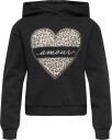 Kids Only Kogcooper Life Heart Ls Hoodie Swt Noos   Black   134 140