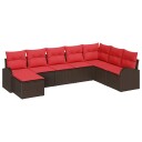 vidaXL Hagesofa Set 8 pcs Brun Poly rattan