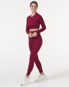 Bumpro Perfect Rib Frill Tights Wine - XS