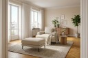 Menard Premium fotskammel i stoff - Beige