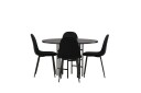Venture Home Copenhagen Spisegruppe 115 cm Rund med 4 Polar Stoler Sort