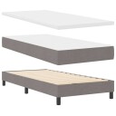  Sengeboks med madrass taupe 80x200 cm stoff