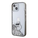 Karl Lagerfeld Liquid Glitter Choupette Etui for iPhone 15 Gjennomsiktig Mobildeksel