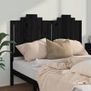 vidaXL Sengegavl svart 146x4x110 cm heltre furu