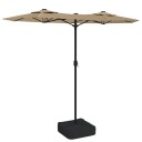 vidaXL Parasoll dobbelt hode gråbrun 316x240 cm