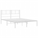 vidaXL Sengeramme i metall med hodegavl hvit 140x200 cm 8721012190085