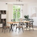  Spisebordben X formet 2 stk svart 50x72 73 cm stål