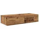  Vegghylle med skuffer gammelt tre 80x33x17 cm konstruert tre 8721158650153