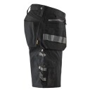 Håndverkershorts med stretch svart