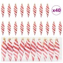  Dekorasjon til juletre 40 pcs Rød