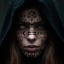 Fiestas Guirca Satanisk ansiktstatovering 15946