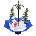 vidaXL Kunstig juletre med snø og paraplyfot blå 75 cm PVC