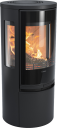 Connect 556 svart vedovn med sideglass og glassdør