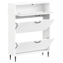 vidaXL Sko Skap HAARLEM 78 x 24 x 103 cm Konstruert tre Hvit