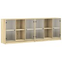  Bokhylle med dører sonoma eik 204x37x75 cm konstruert tre 8721012216235