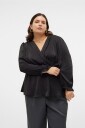 Vero Moda Curve   Omslagsbluse vmcMary L/S Top Wvn Cur   Svart