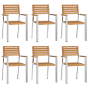 Hagemøbler 6 stk 54.5x56x89 cm Solid Teak