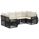 vidaXL Hagesofa Set 6 stk. 6-Antall seter Svart og Kremhvit