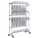 vidaXL Skostativ med hjul s?lv 89x27x120 cm