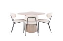 Venture Home Olivia Spisegruppe 110 cm Rund med 4 Chico Stoler Whitewash