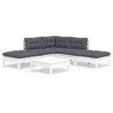  Hagesofagruppe med puter 6 deler furu hvit 3096317