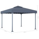 vidaXL Paviljong 300x300 cm antrasitt aluminium